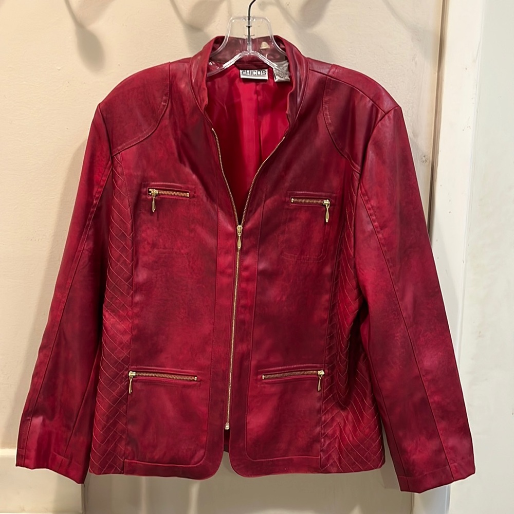 Chicos Red Lightweight Jacket